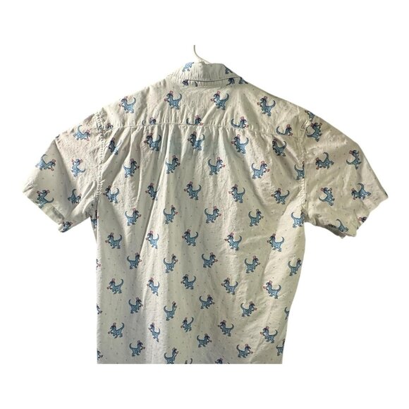 Tipsy Elves Shirt Mens XL Dinosaur Patriotic Button Up Short Sleeve Fun Novelty - Picture 5 of 8